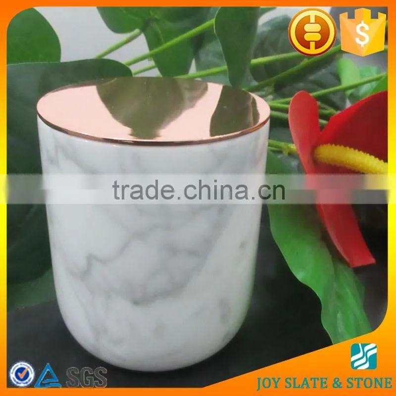 China factory calacatta marble white candle jar
