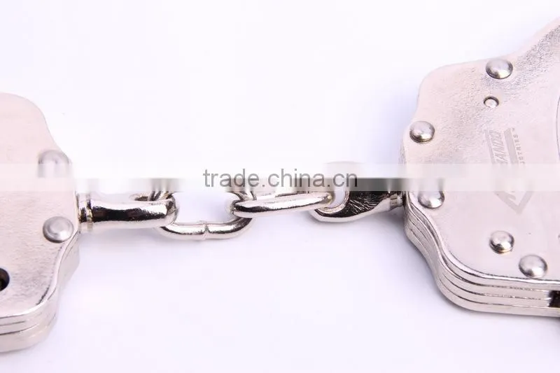 Police sexy toys American metal handcuffs, European style chain silver handcuffs