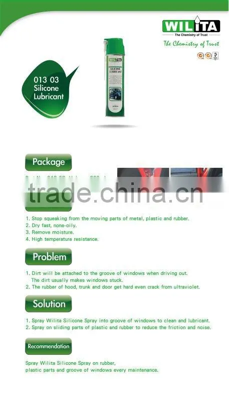 Car Care Silicone Based Lubricant Spray