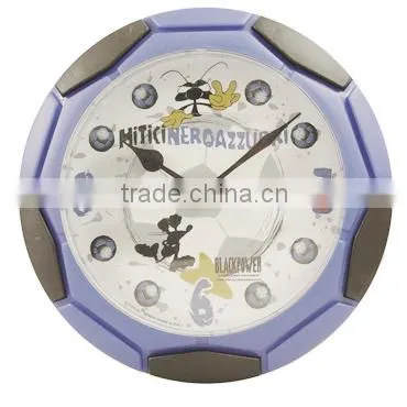 fanny plastic wall clock with cute picture like a football for promotional gift