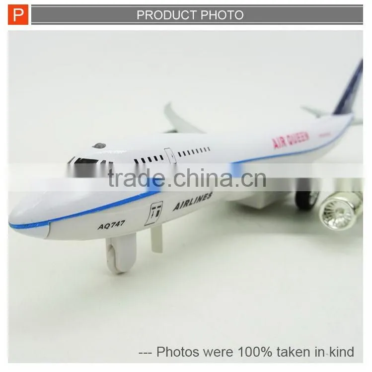 Pull back metal model plane die cast toy with light&music