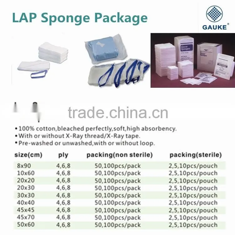 Gauze Laparotomy Sponge Customized Cotton Swabs