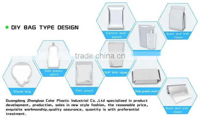 Excellent gravure printed stand up pouch with zipper for dried food made in china