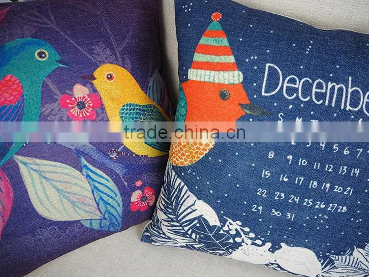 Wholesale housewares bird printed pillow cases cover, square pillow cases 18*18inch