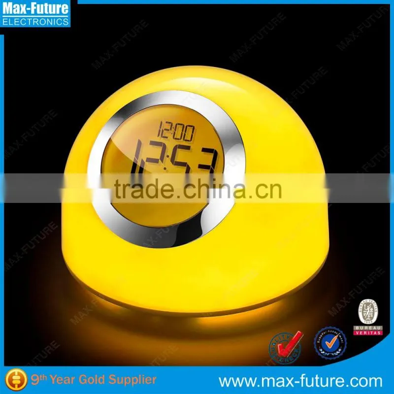 Touch Control Glowing LED Color Change Digital Alarm Clock With Snooze Function
