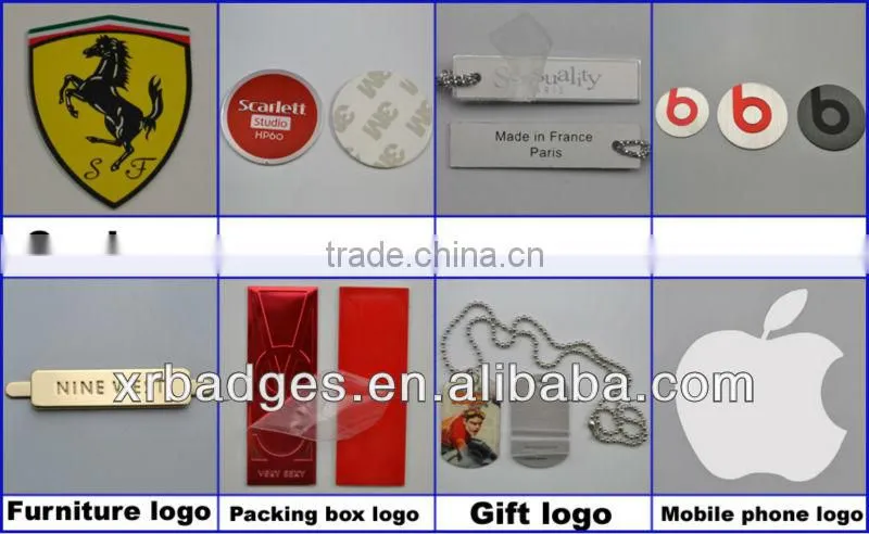 Custom cheapes metal badge for company name with 3D