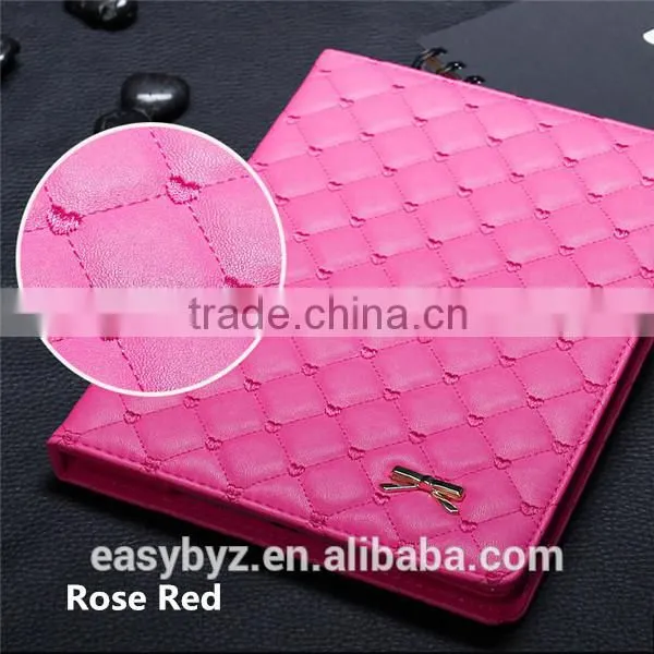 Rhombic cordate bow case for ipad,for ipad case,leather for ipad case