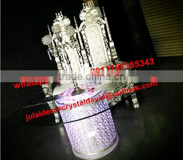 "custom-made" wedding stage table crystal glass table base