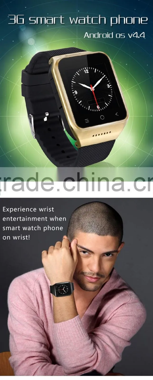 S8 3G Smart Watch 1.54"Android 4.4 MTK6572 Dual Core Smart Electronic watch WCDMA GSM With Email GPS WIFI