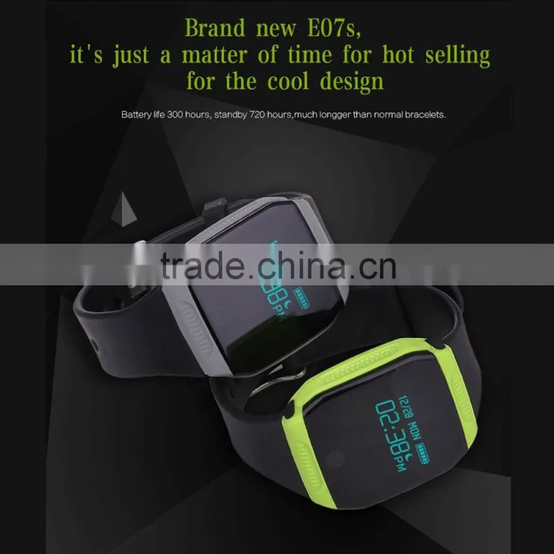 ports Smart Wristband E07S Bluetooth Smart Band Swimming Bracelet Vibrating Alarm for android and os system