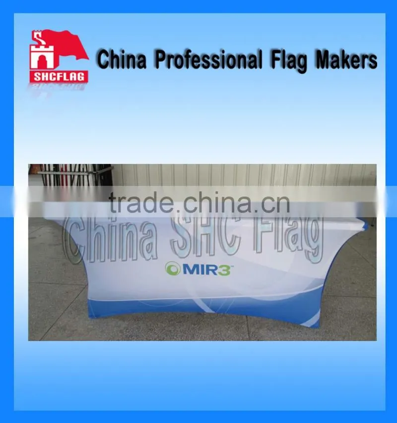 Promotion advertising custom textile spandex table covers