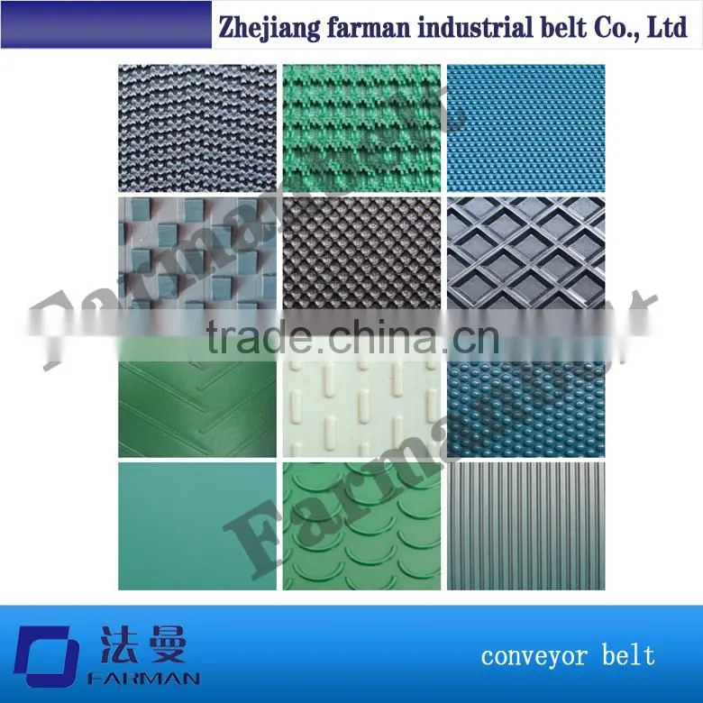 2mm Black Green Diamond Matte PVC conveyor belt for treadmill walking running belt