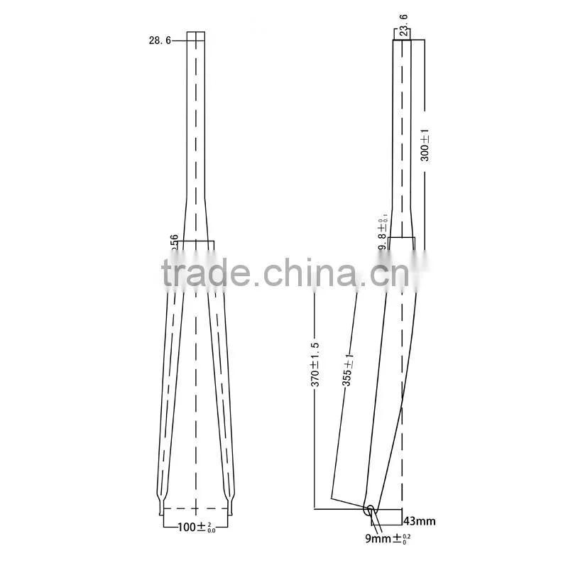 fixed gear carbon fork,700C carbon road bike fork