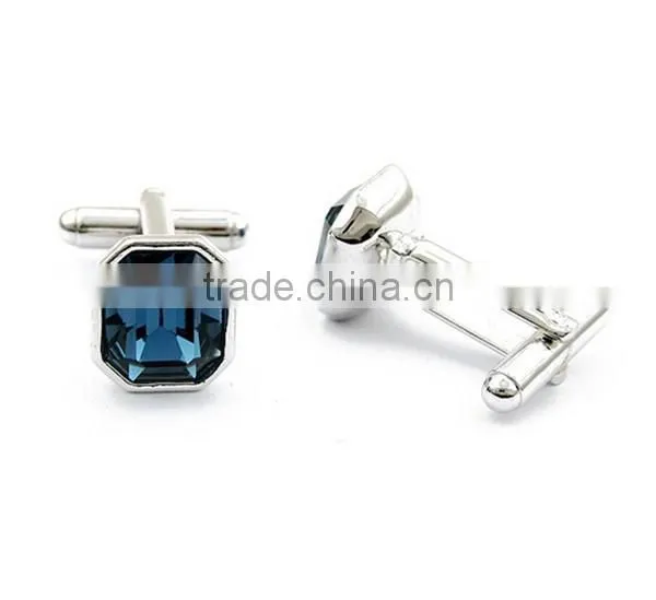 Factory directly europe alloy matel shiny crystal cuff link mens 2016 cufflinks jewelry