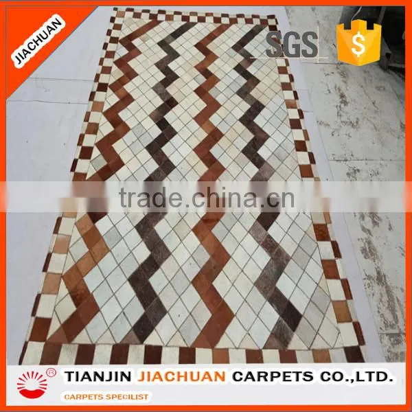 area patchwork cowhide rug for living room
