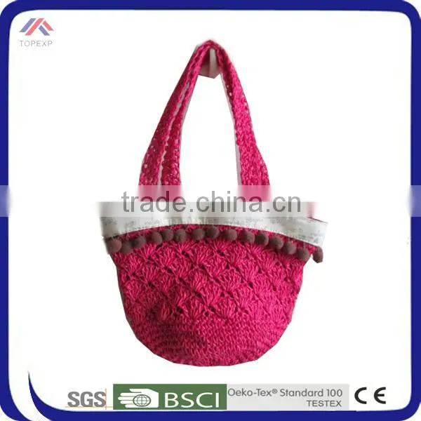 Tote Bag Soft Woven Bag With Decorative Border