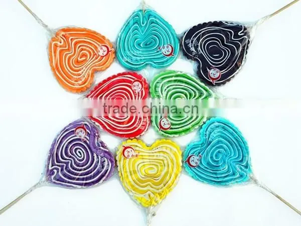 85g Yellow&White Heart Shape Lollipop Candy