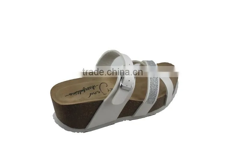 2015 Summer cork outsole platform ladies sandal shoes