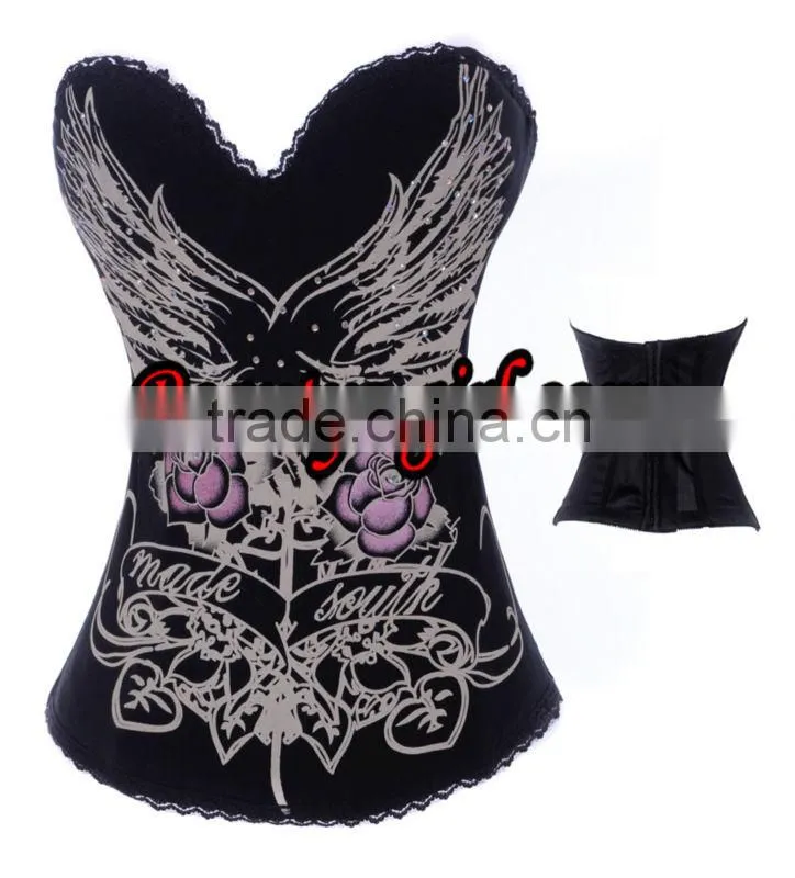fashion girl cotton corset lace up corset sexy white bustier top