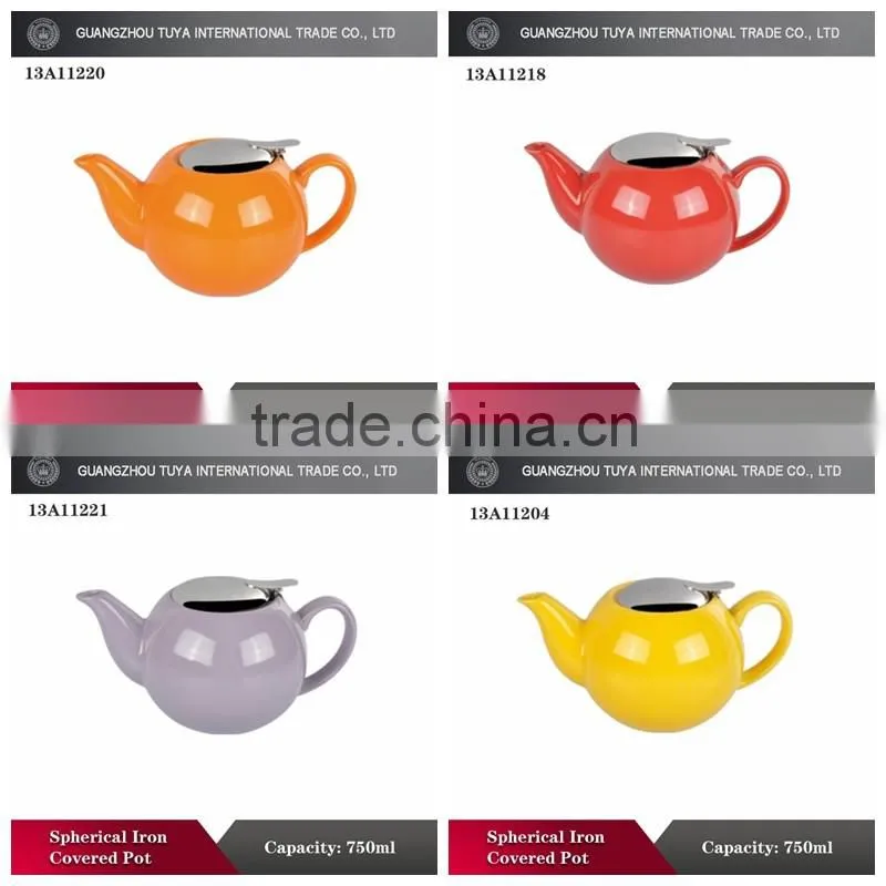Colorful ceramic tea pot