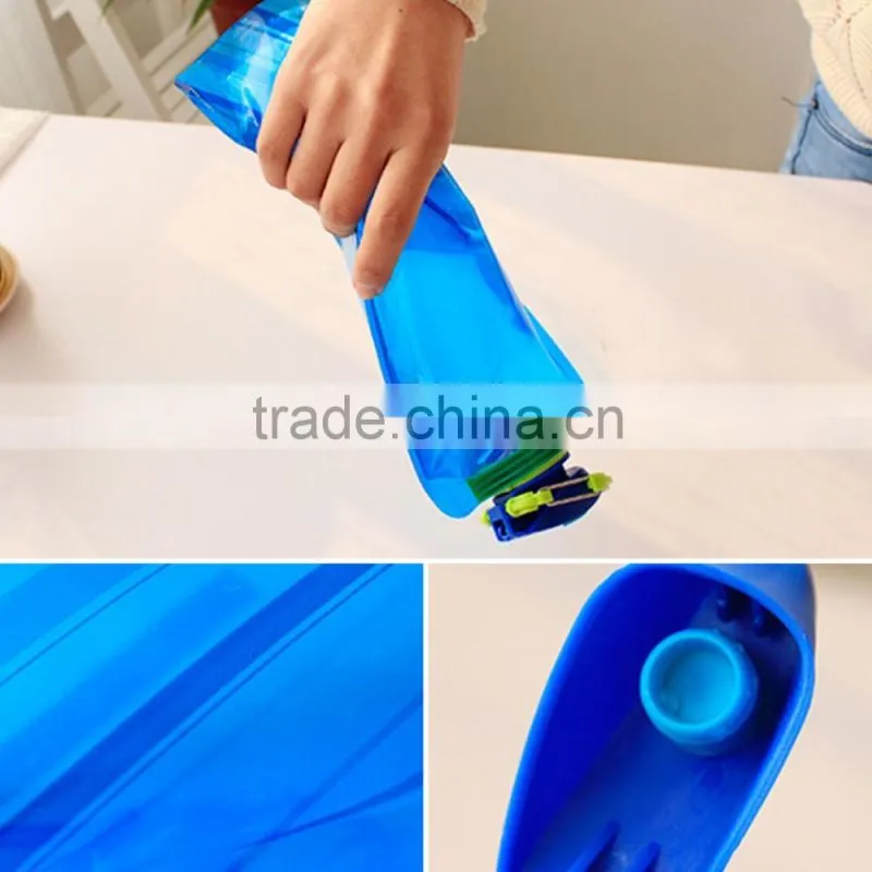 plastic sports drink foldable water spout pouch