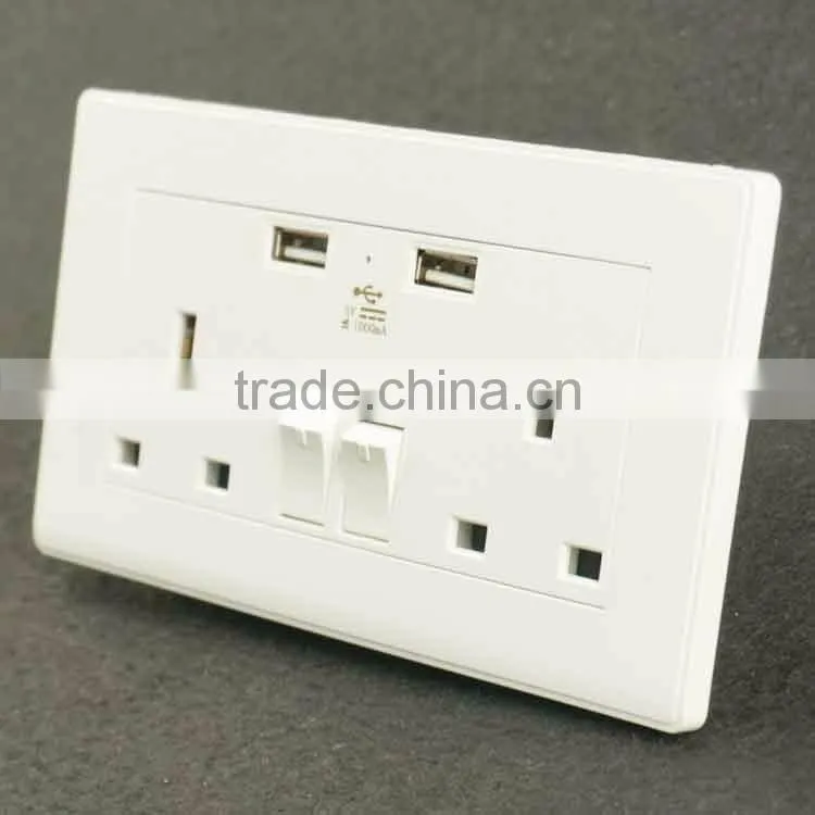 Latest style electric usb power wall switched socket