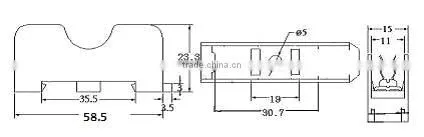 FB-6012 6x30mm Glass Fuse 600V 15A 2 Way Panel Mounted Fuse Box