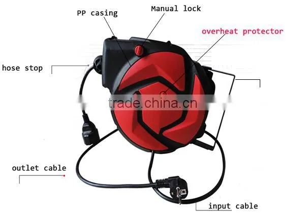 230V mini cord reel extension wall mounted cable reel