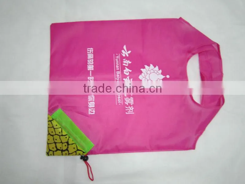 Polyester fruit foldable shopping bags strawberries bag