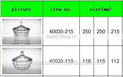 clear glass fruit bowl, glass sugar bowl