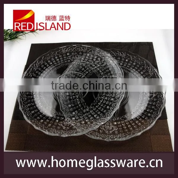 VINTAGE CLEAR embossed GLASS DESSERT PLATES Trustworthy