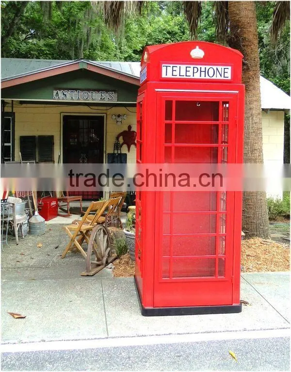 Freestanding metal public antique telephone booth for sale