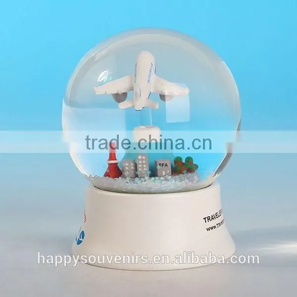 Handmade Resin And Glass Water Ball for boys, cool plane snowdome