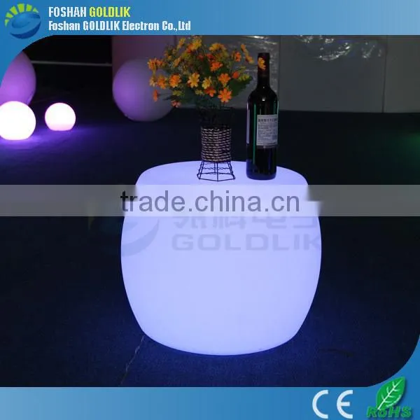 OEM Design PE Plastic Outdoor Garden Furniture Lighting RGB LED Coffee Table