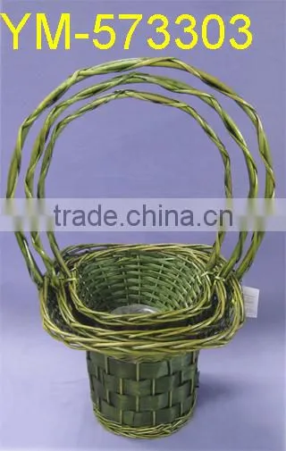 New Design Handmade Willow Flower Basket With Handle ,Good quality