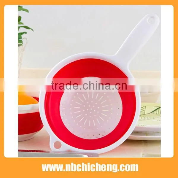 Folding washing vegetables and fruit basket with handle Draining basket