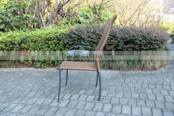 outdoor garden high back dining rattan chair
