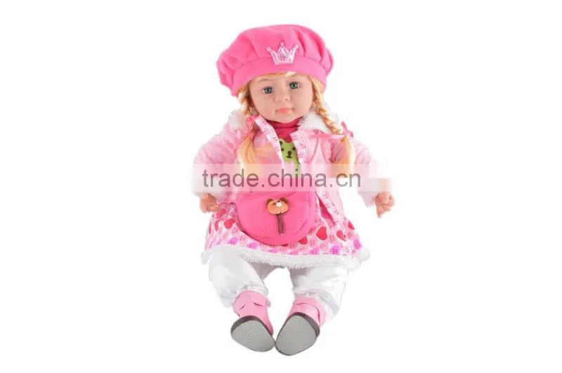 Creative design ABS functional plastic baby doll toy with 6sounds for sale