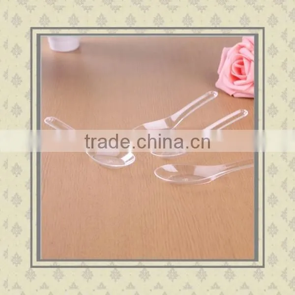 Custom hot sell food grade plastic clear disposable spoons/OEM promotional disposable plastic spoons maker
