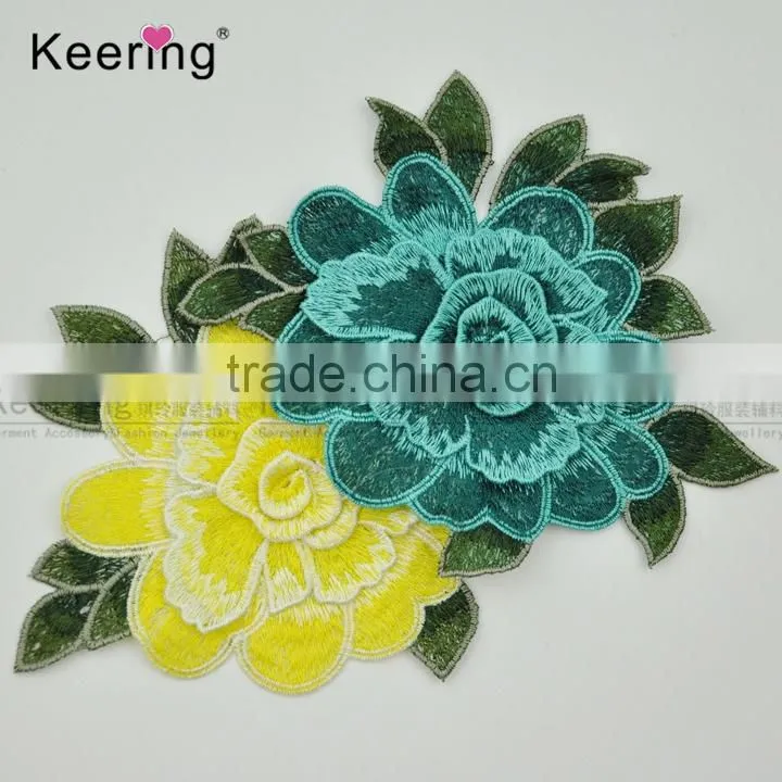 Hot Sale Pretty Peacock Feather Embroidery Patch Fabric Craft WEF-019