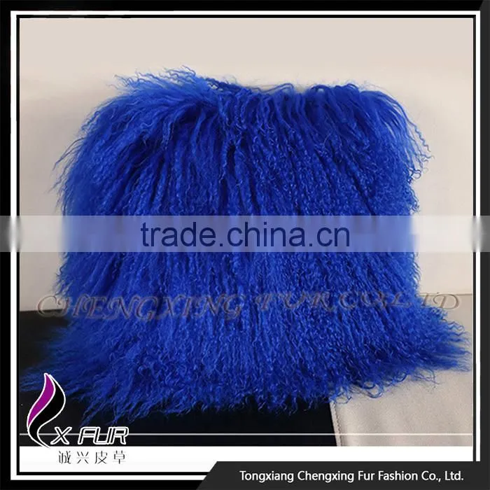 CX-D-04G Elegant Mongolian Lamb Fur Pillow Cover Cases