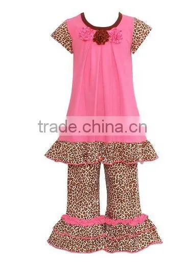 Little Girls Easter Ruffled Cute 2pcs Top Matching polka dot Bunny Top Capris Pants Boutique Cotton Summer Outfit Clothing Sets