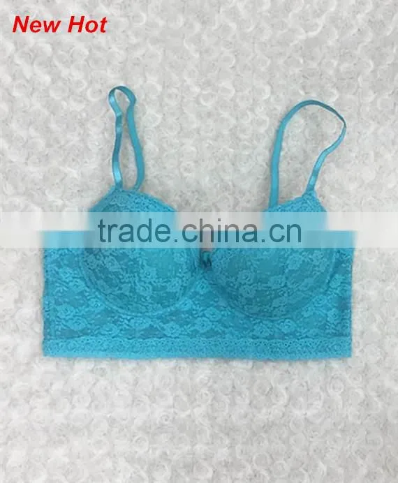 New style adult women gather push up bra with sexy full lace