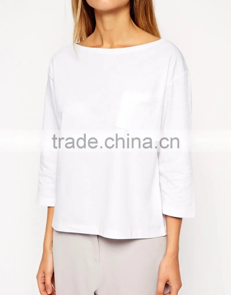 Top with Long Sleeves and Pocket