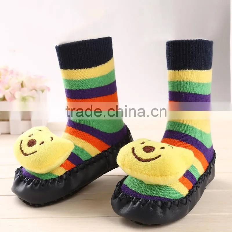2016 Custom sock wholesale low MOQ cartoon tube baby shoe anti-slip floor sock