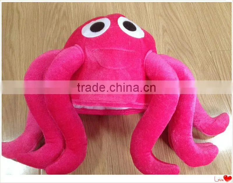 EN71 novelty hat Comb plush octopus hat cute squid hat