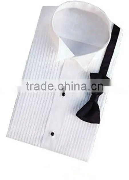 High quality Customed-design Newest White Wing-tip collar tuxedo shirt for men