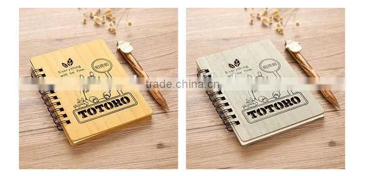 Wholesale cartoon my neighbor Totoro Anime Cute wood cover notebook for students