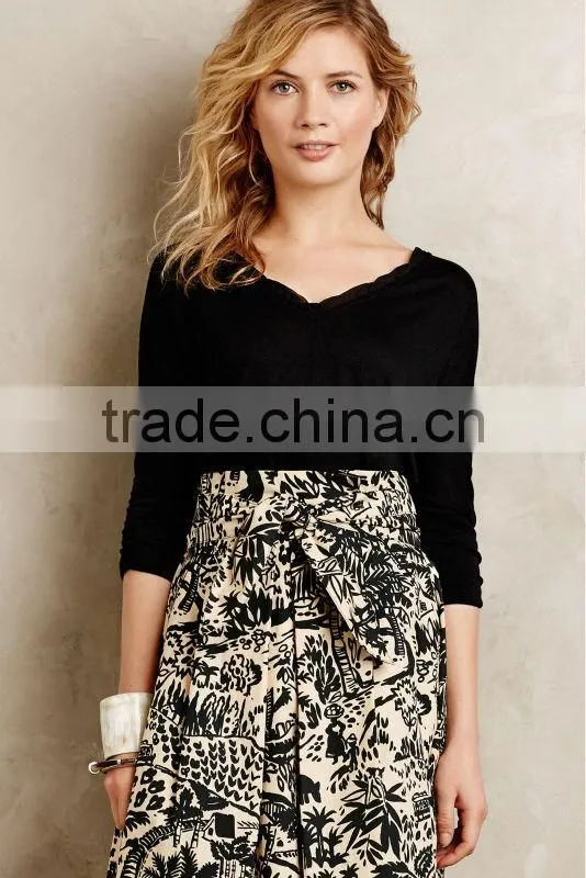 Hot Selling Pullover Style Cross Back Ladies Jersey Tee