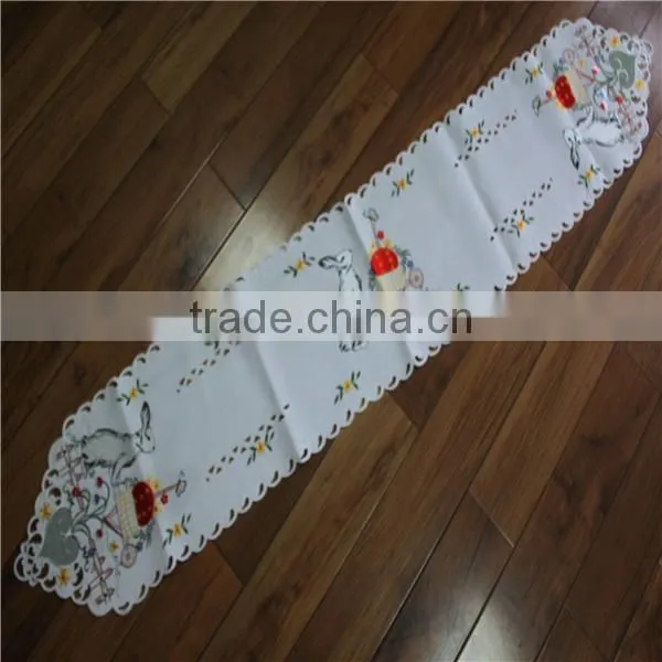 hand-cutwork embroidered tablerunner